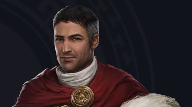 Caeso - A character in Expeditions: Rome. Head and shoulder image of the veteran Centurion.