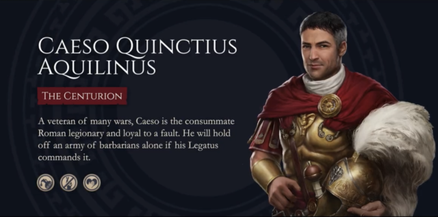 Expeditions: Rome - Introducing Caeso Quinctius Aquilinus - a veteran centurion in this Strategy RPG game and voiced by Scott Joseph