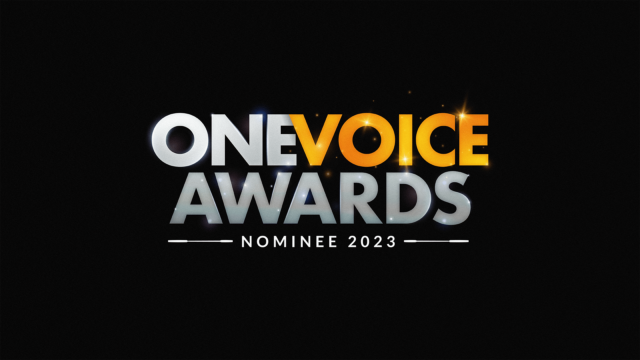One Voice Awards 2023 Nominee badge.